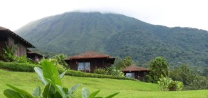 Huts on land in Costa Rica