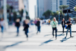 People walking in the city street