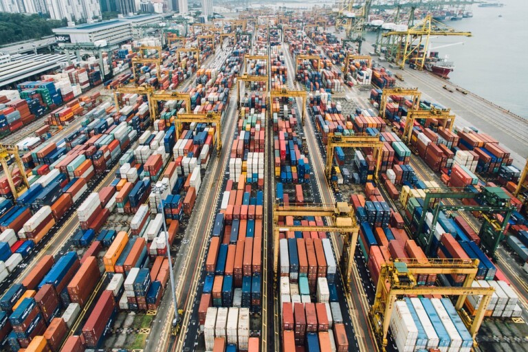 many containers at a port