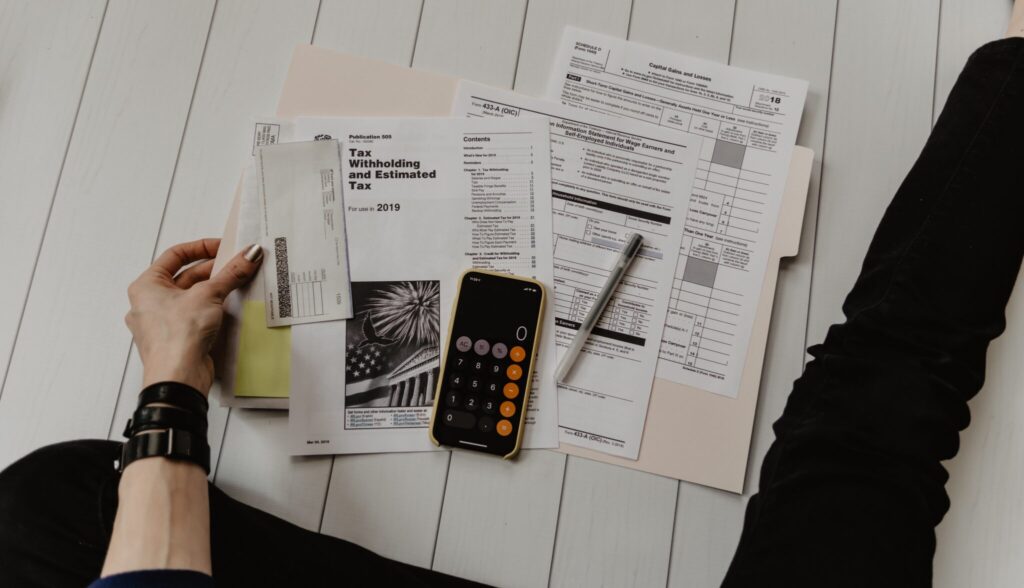 Person looking at paperwork.