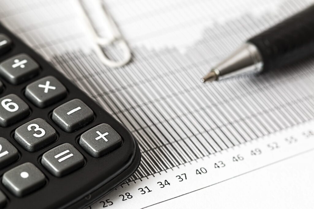 Calculator depicting international taxation