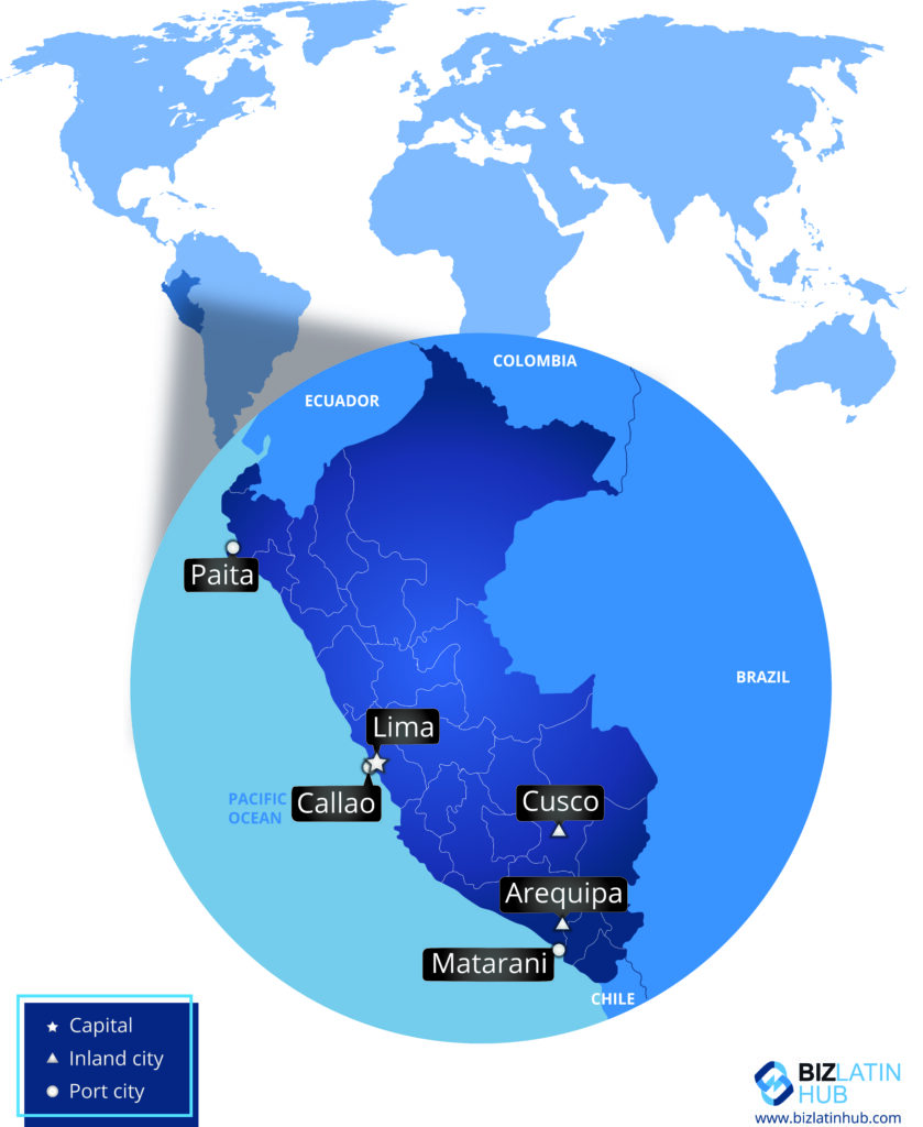 A map of Peru, where you may wish to carry out background checks on new staff