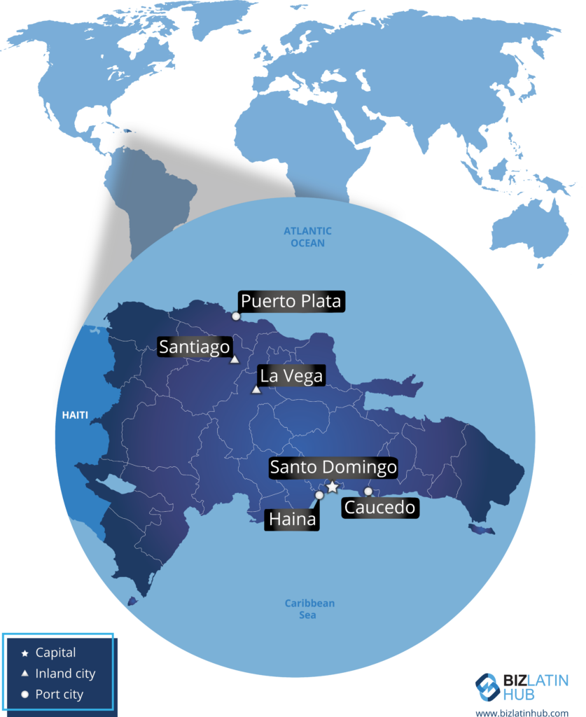 A map of the Dominican Republic, where you may wish to form an NGO.