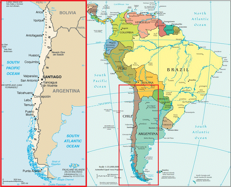 Ubicación geográfica de Chile