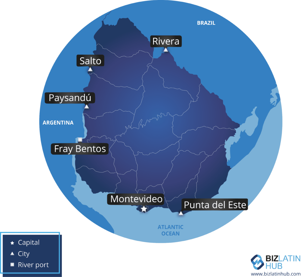 A map of Uruguay to accompany an article on legal services / legal firm article