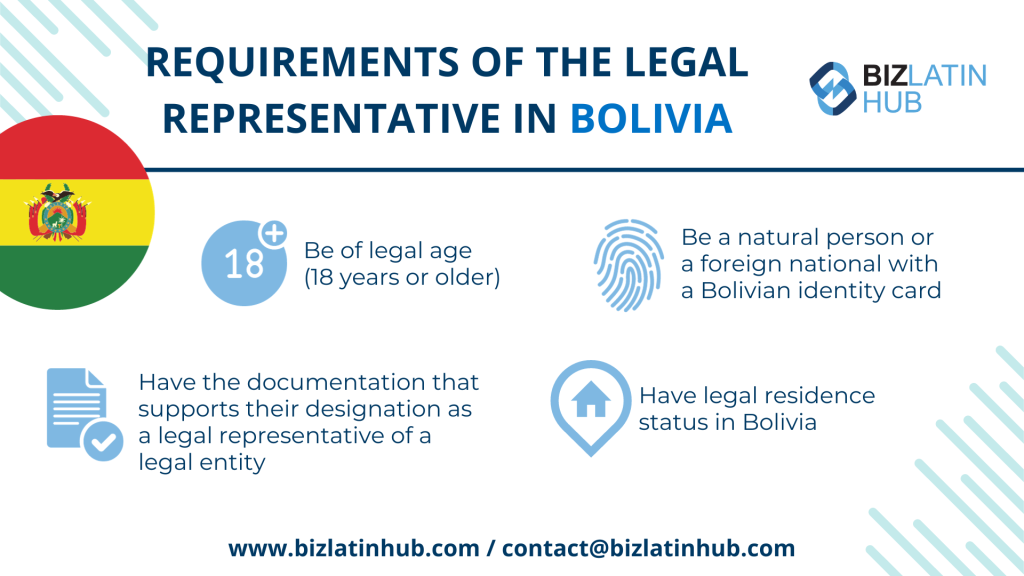 Requirements of the legal representative in Bolivia