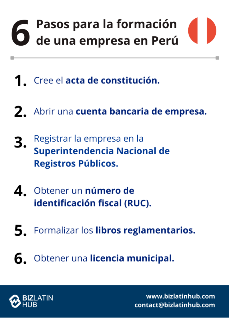 6 pasos para constituir una empresa en Perú