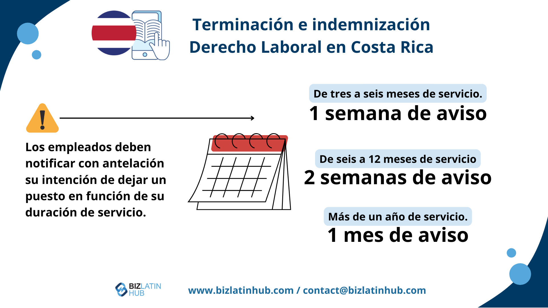 ¿Qué dice la legislación laboral costarricense?
¿Cómo funcionan los despidos según la ley?
Obtenga asesoramiento de los expertos en derecho laboral de América Latina y el Caribe en Biz Latin Hub.